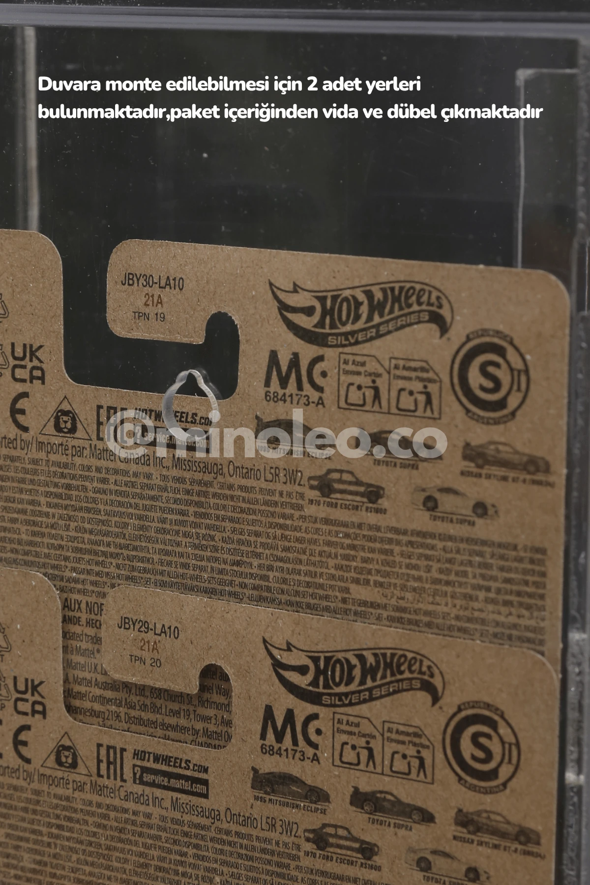 10’lu Kapaklı Pleksi Hot Wheels Premium Uzun Kartonet Dikey Araç Sergileme Duvar Rafı