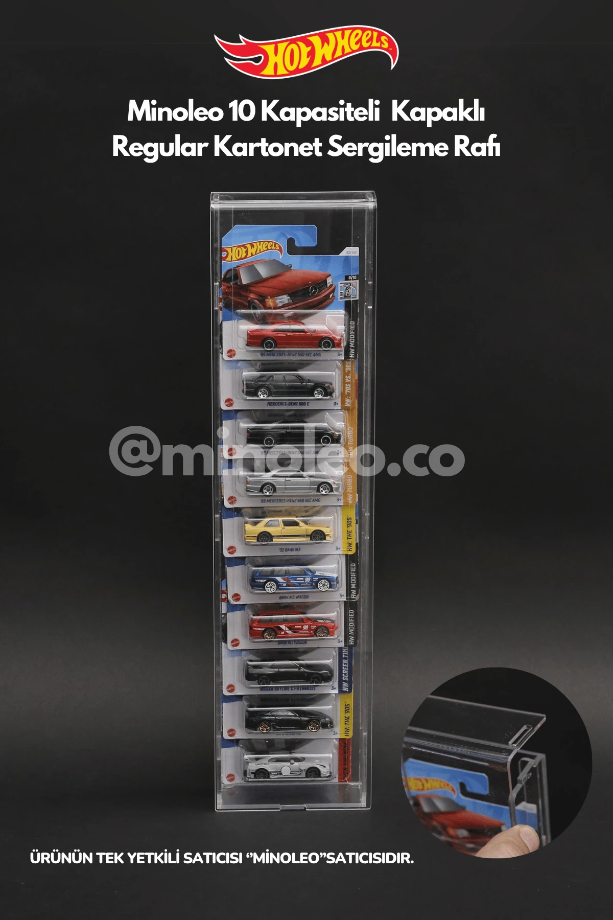 10 Kapasiteli Regular Kapaklı Pleksi Kartonet Rafı