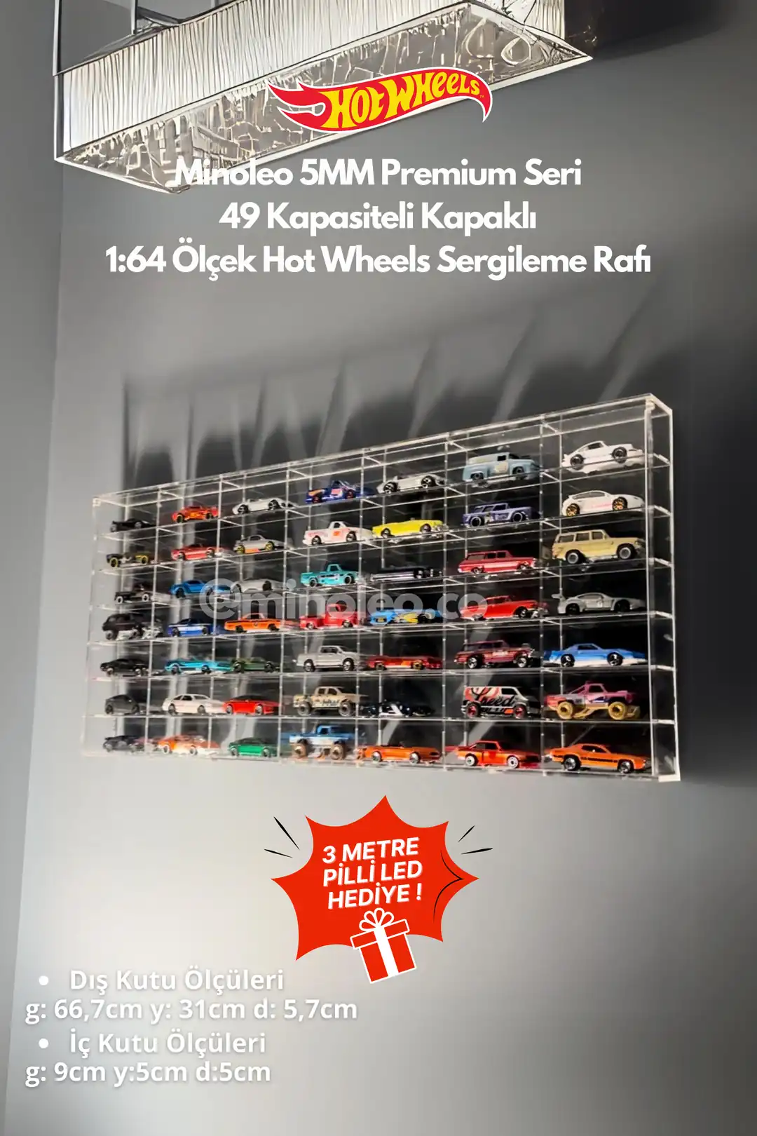 49 Kapasiteli Kapaklı Premium 5MM Pleksi