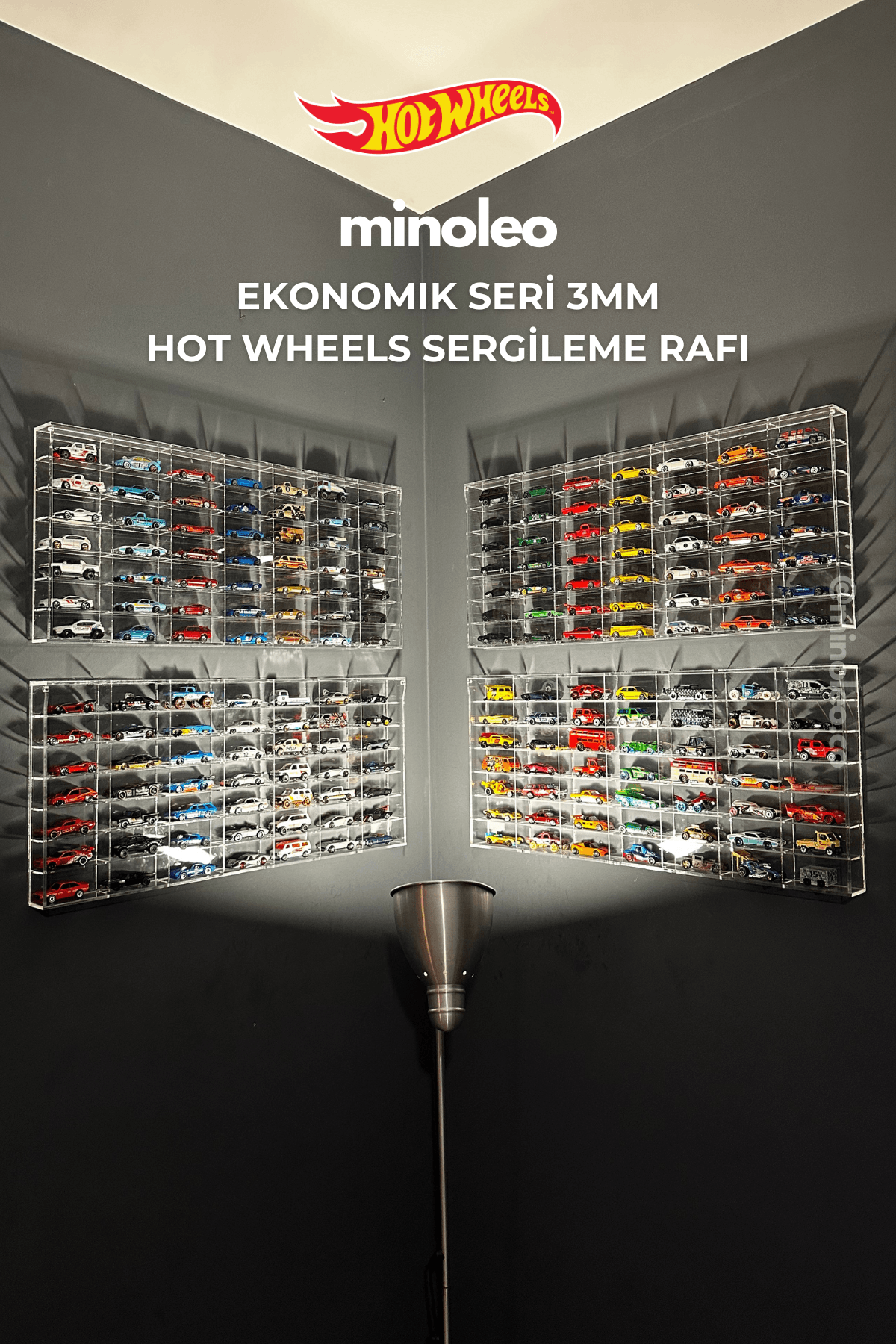 HOT WHEELS KAPAKLI DUVAR RAFI – MİNOLEO 49’LUK EKONOMİK MODEL (3MM ÇERÇEVELİ)