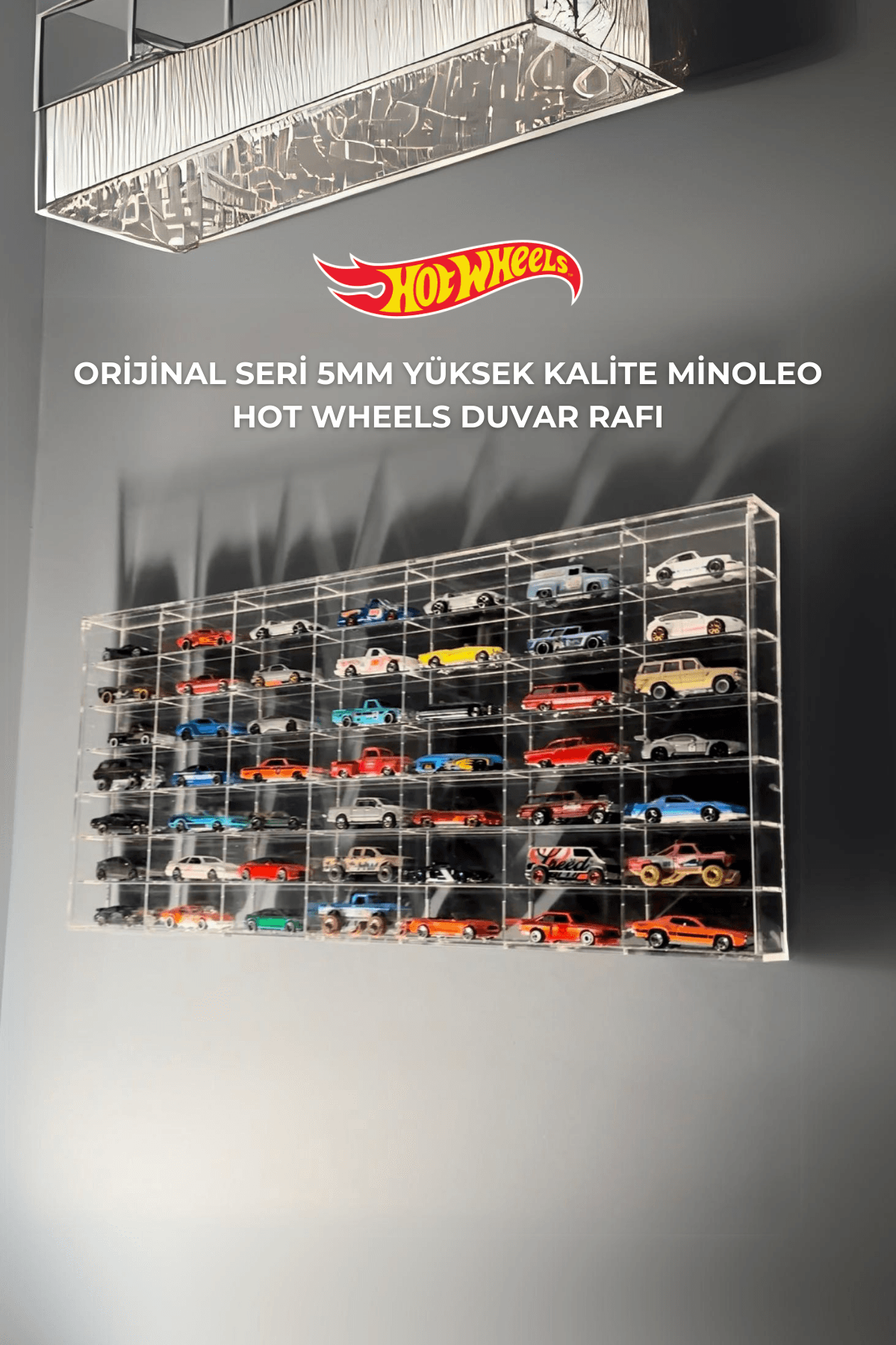 HOT WHEELS KAPAKLI DUVAR RAFI – MİNOLEO 49’LUK ORİJİNAL PREMIUM SERİ (5MM ÇERÇEVELİ)