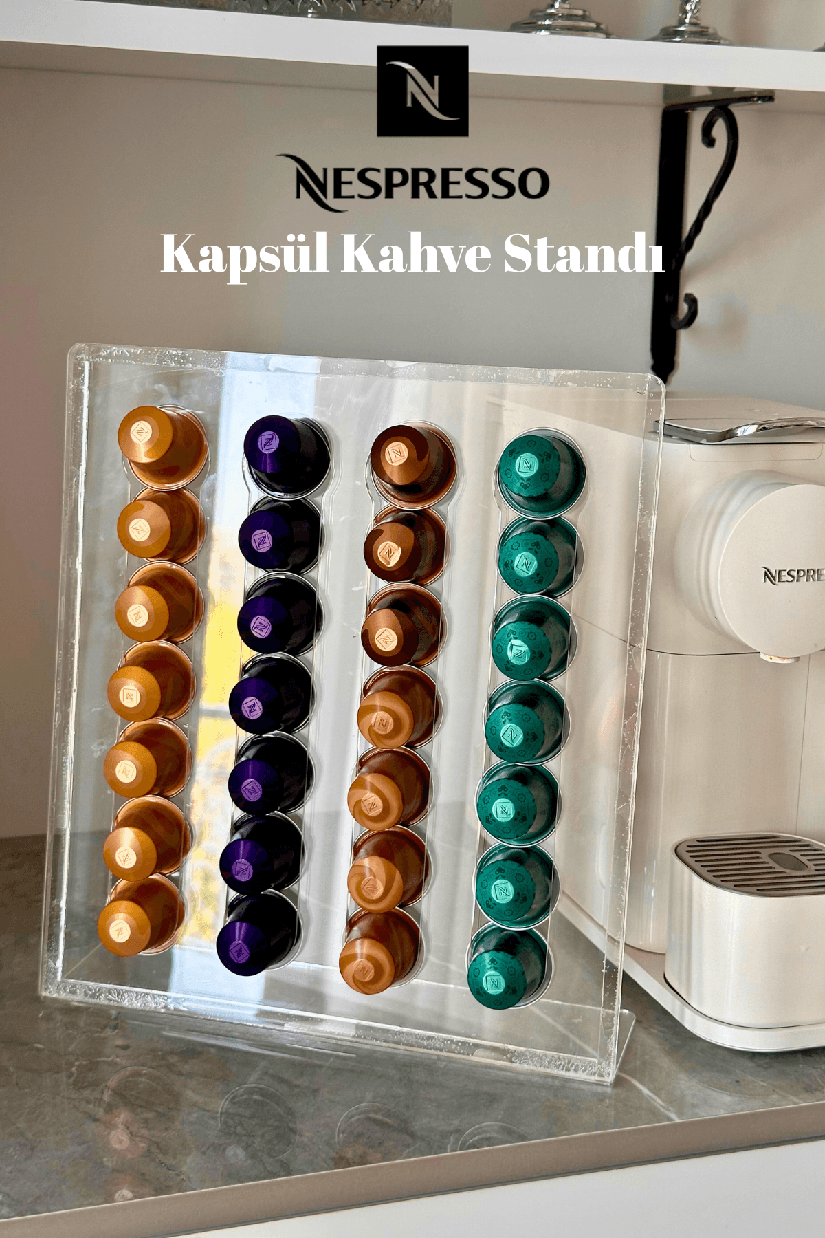 Nespresso Pleksi Kapsül Kahve Standı – 28 Kapsül Kapasiteli 
