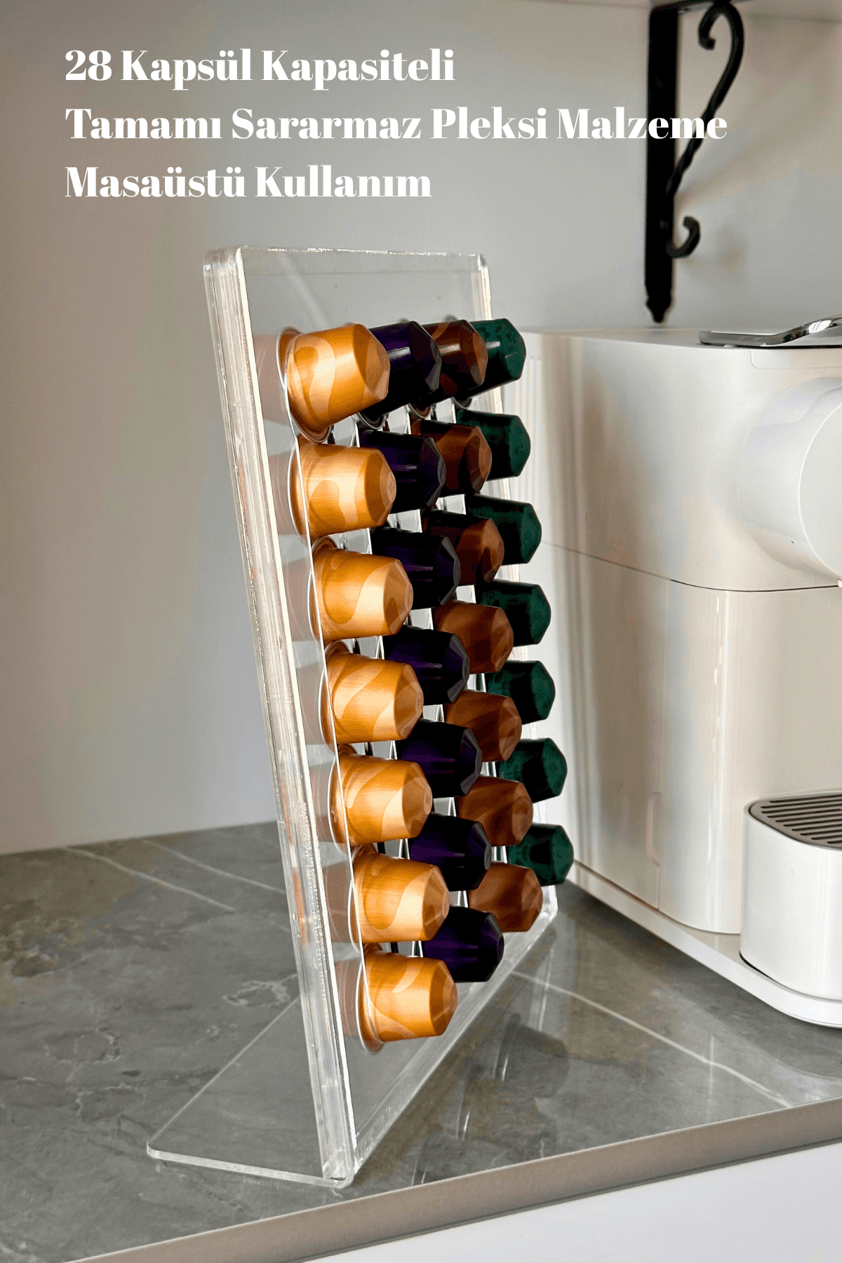 Nespresso Pleksi Kapsül Kahve Standı – 28 Kapsül Kapasiteli 
