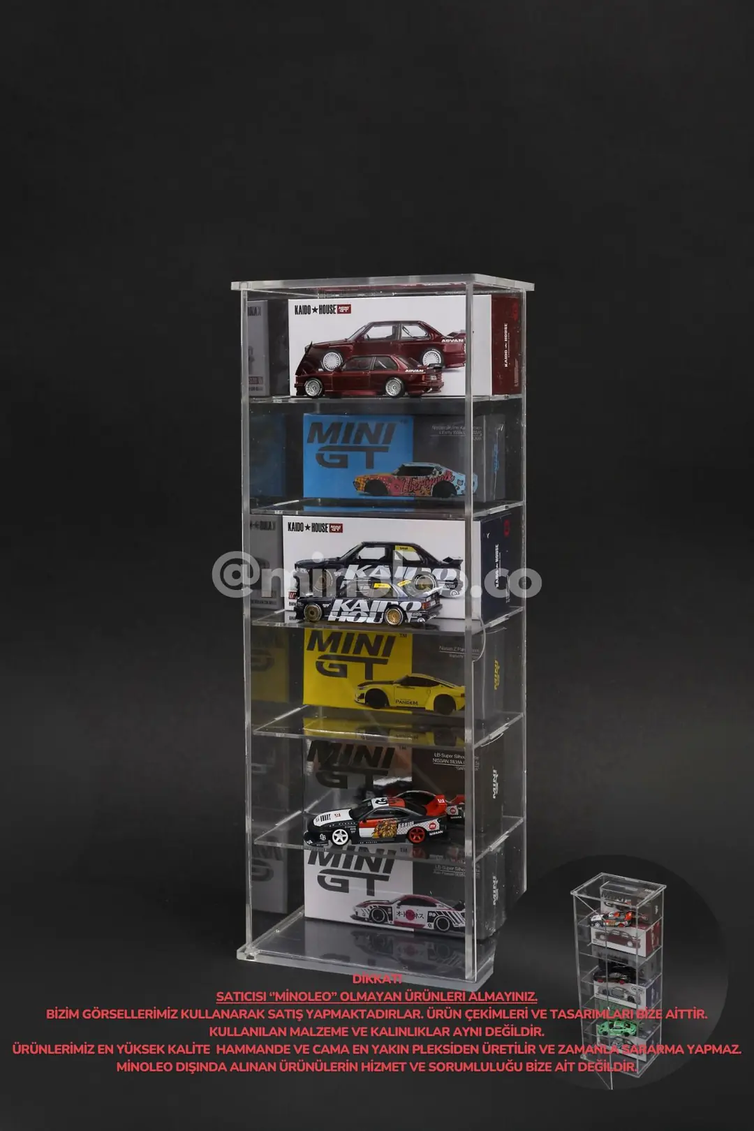 6'lı Dikey MiniGt Kaido House Pleksi Arkada Kutu Önde Araç Sergileme R