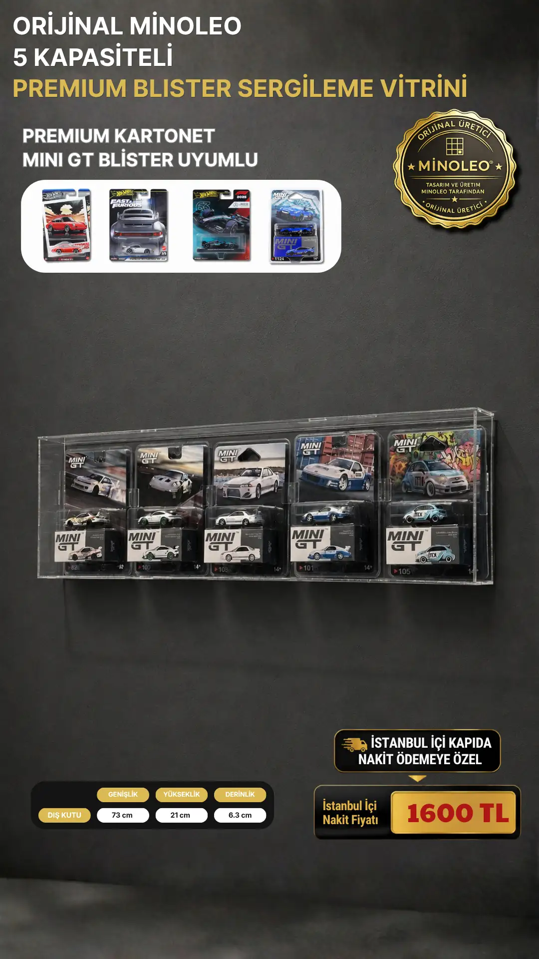 5 Kapasiteli Premium Blister Sergileme Vitrini