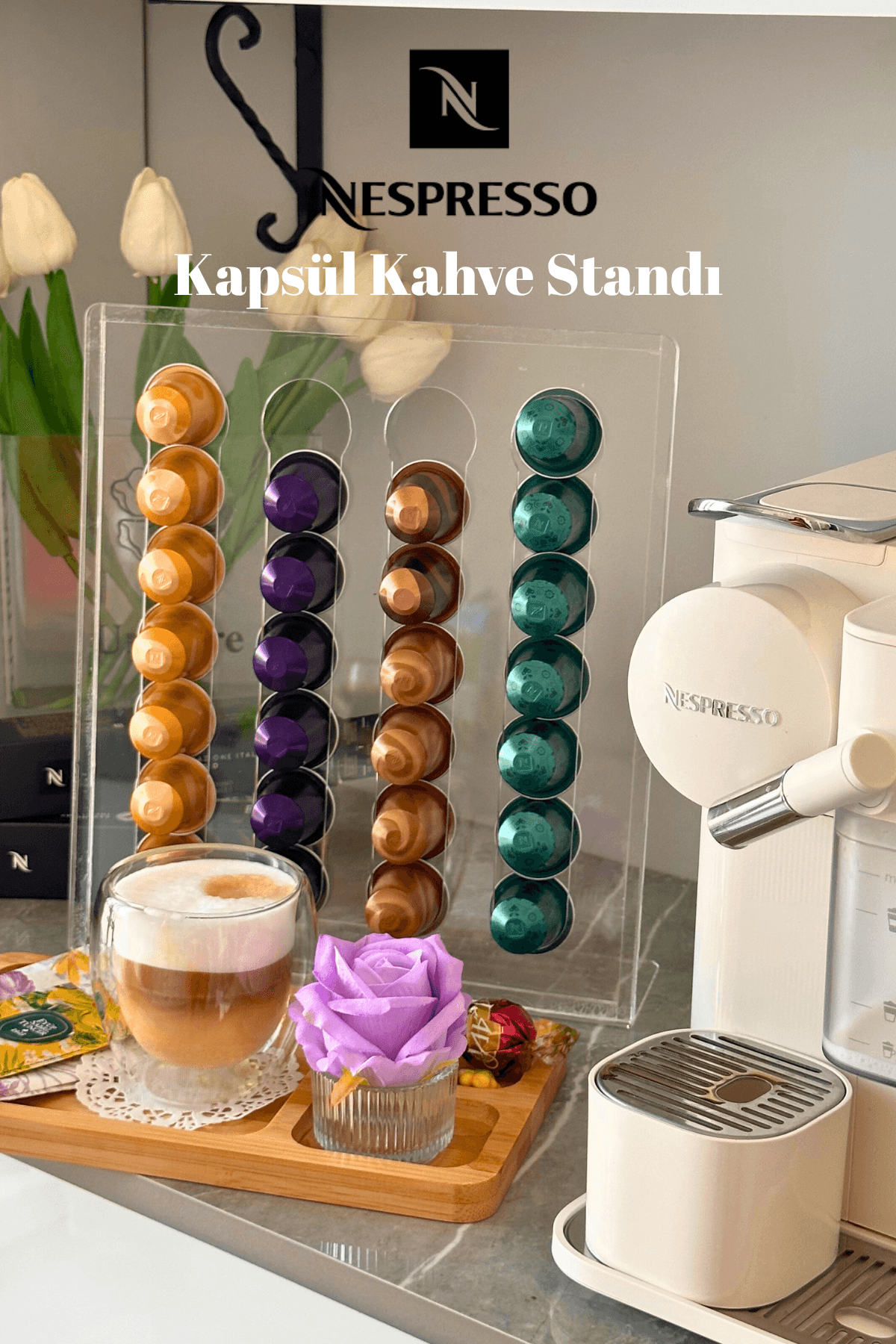 Nespresso Pleksi Kapsül Kahve Standı – 28 Kapsül Kapasiteli 