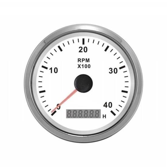 4000 RPM 12 - 24 V Devir ve Zaman Saati Göstergesi
