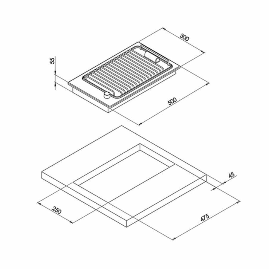 CAN PB1327 Gömme Elektrikli Barbekü 220V