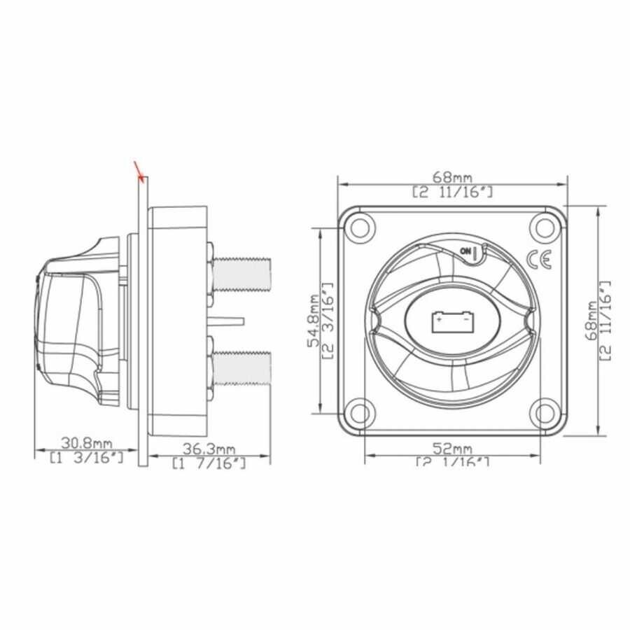 Bep Marine 701-PM Flanş Montajlı Tek Devreli Akü Şalteri