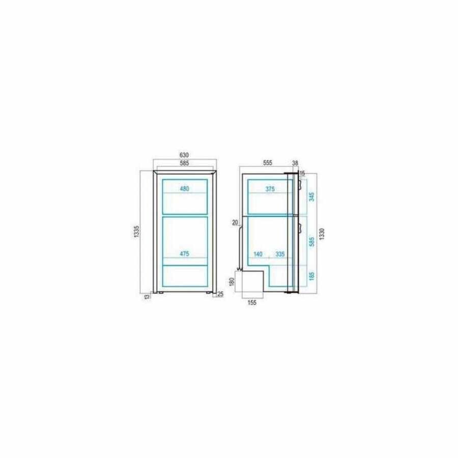 Vitrifrigo DP2600iX Buzdolabı, Paslanmaz Çelik Gövde