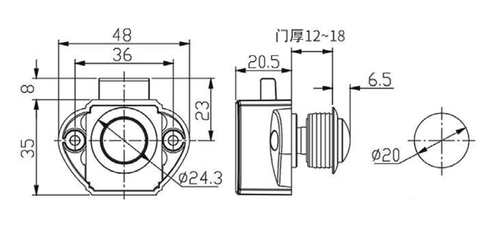 Basmalı Dolap Kulbu Küçük Ø20mm