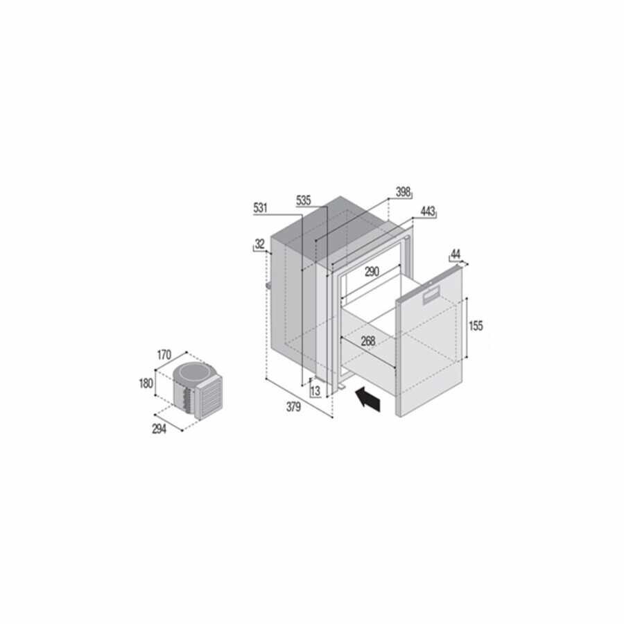 Vitrifrigo DW42 RFX Çekmeceli Gömme Buzdolabı 12/24V