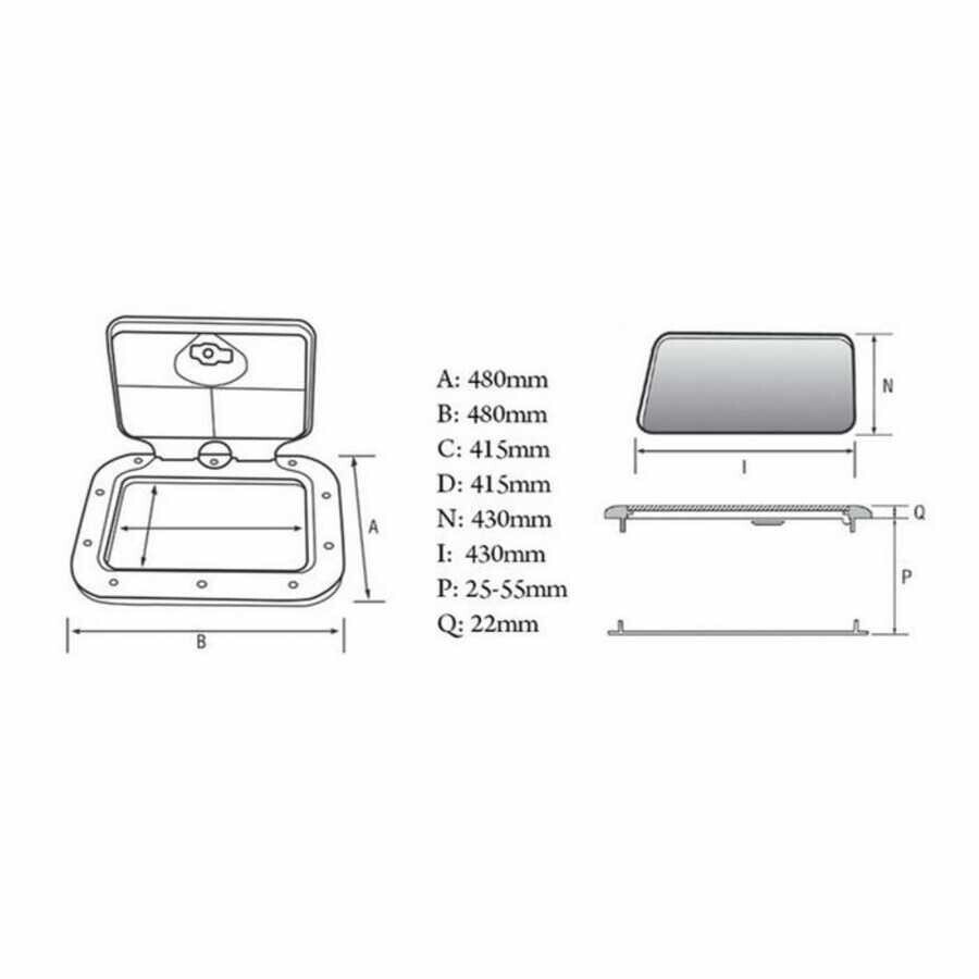 Nouva Rade Plastik Hatch / 480 mm x 480 mm