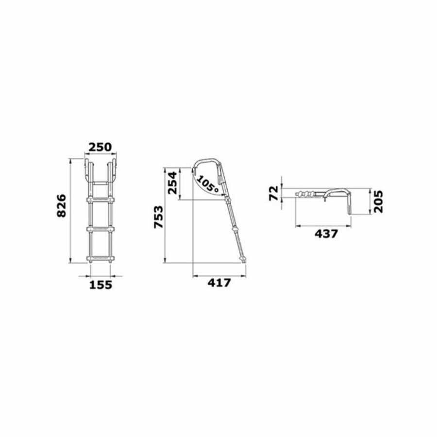 Stainless steel compact telescopic staircase