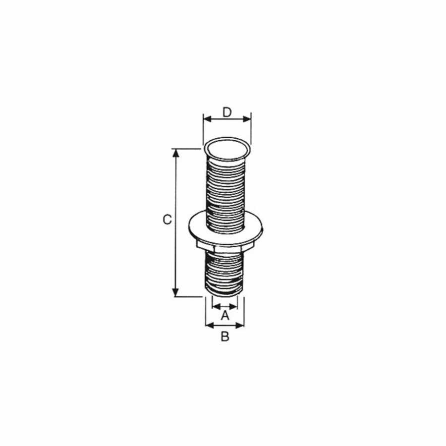 Plastik Tahliye Borusu, Ø25mm, Boy: 155mm