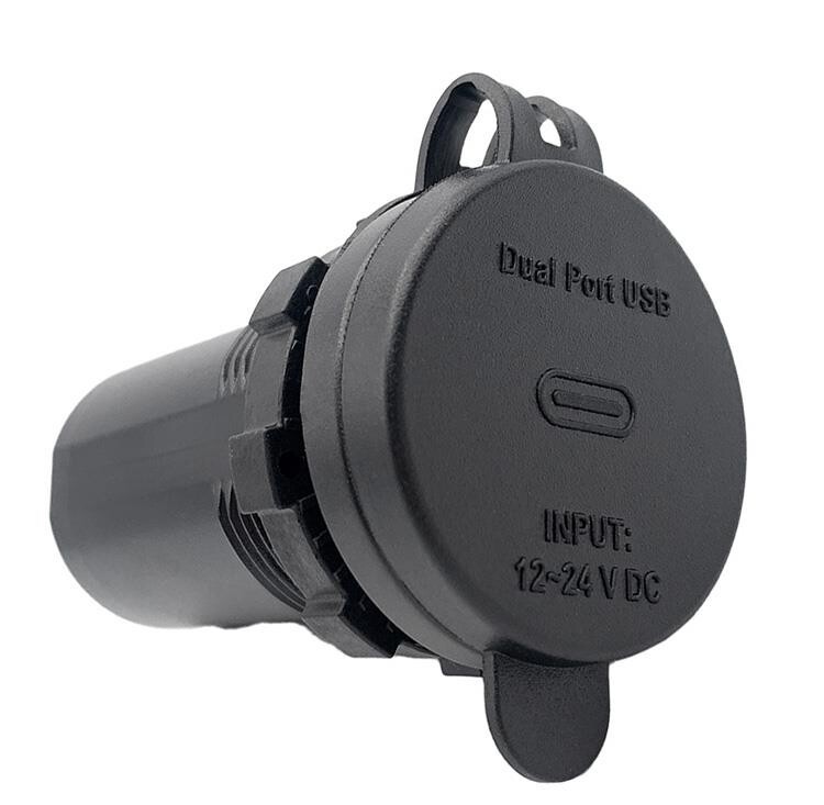 USB + Type-C + Voltmetre 12-24V Şarj Soketi