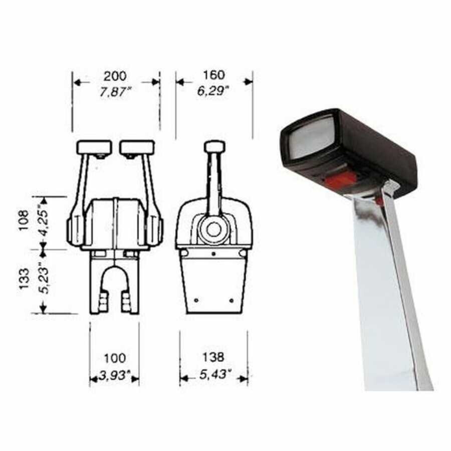 UFlex B79 Çiftli Üstten Kumanda Kolu, Siyah, Trimli