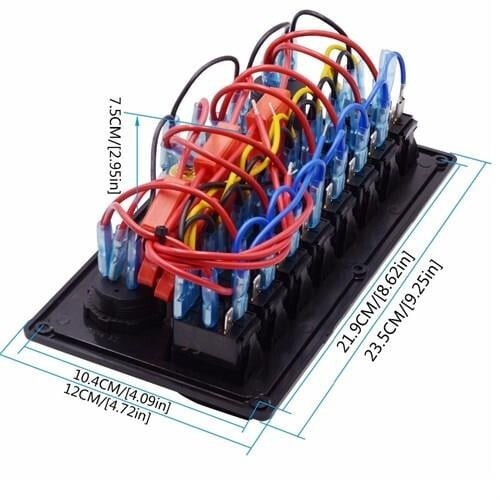 Bfy Switch Panel 8'li + Usb + Çakmaklık + Çakmak + Voltmetre