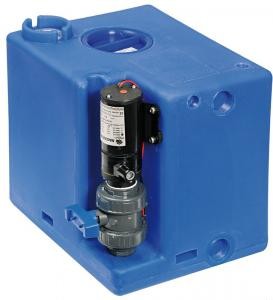 Pis su tankı, maceratorlü. Plastik, koku geçirmez tank ile elektrikli macerator kombine edilmiştir. 56 LT 24 V