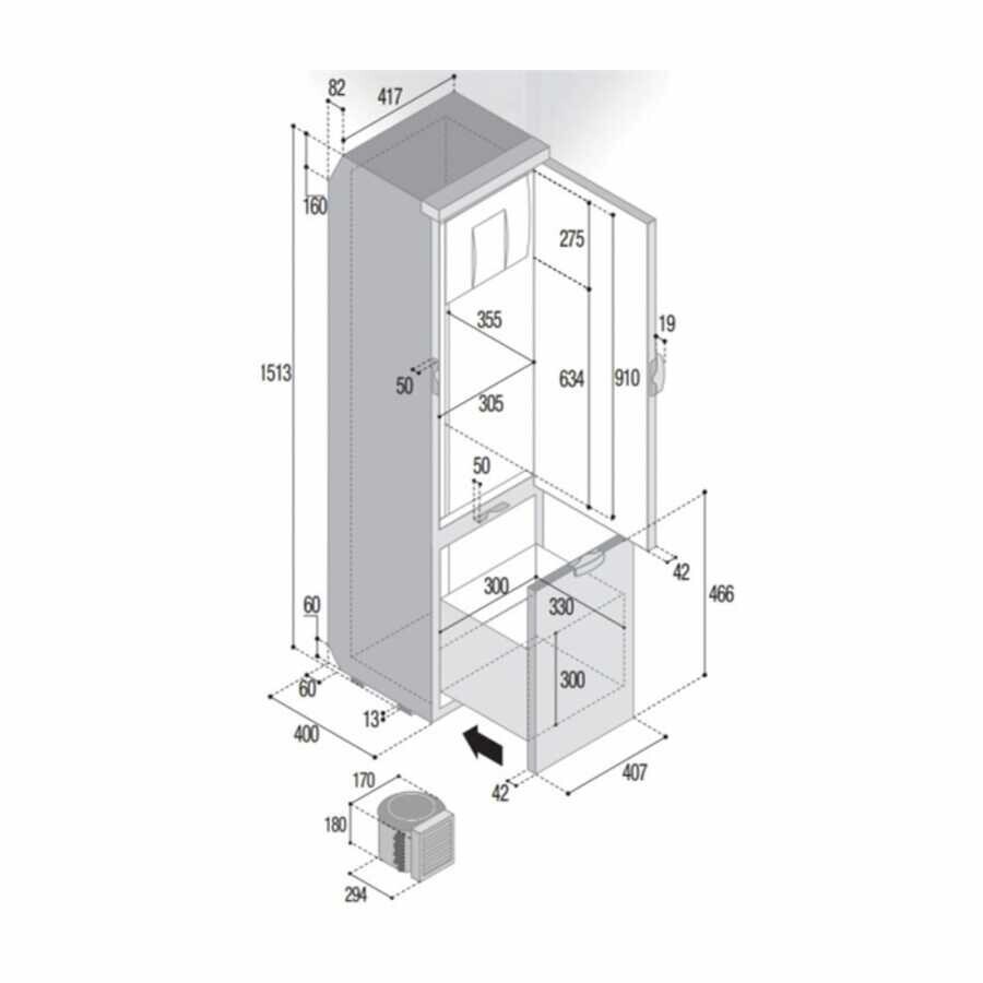 Vitrifrigo Çift Kapılı Marin Buzdolabı / Slim 150
