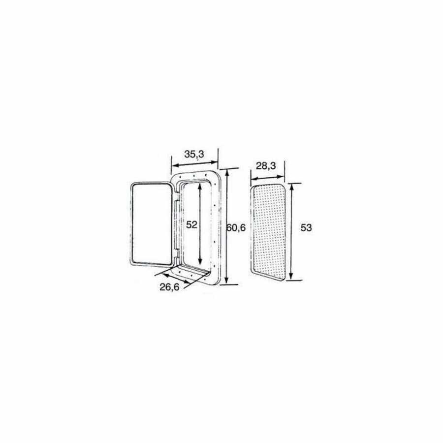 Nuova Rade Plastic Cabinet, White, 180 ° Open, 60x35cm