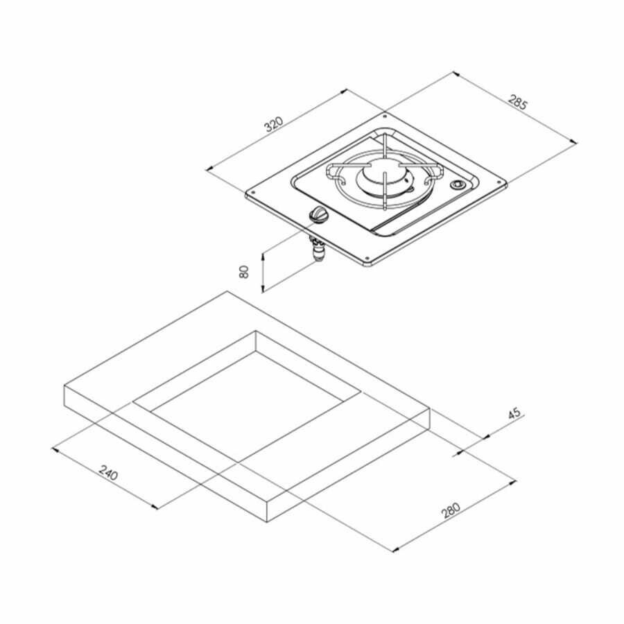 CAN Tekli Gömme Ocak PC1320