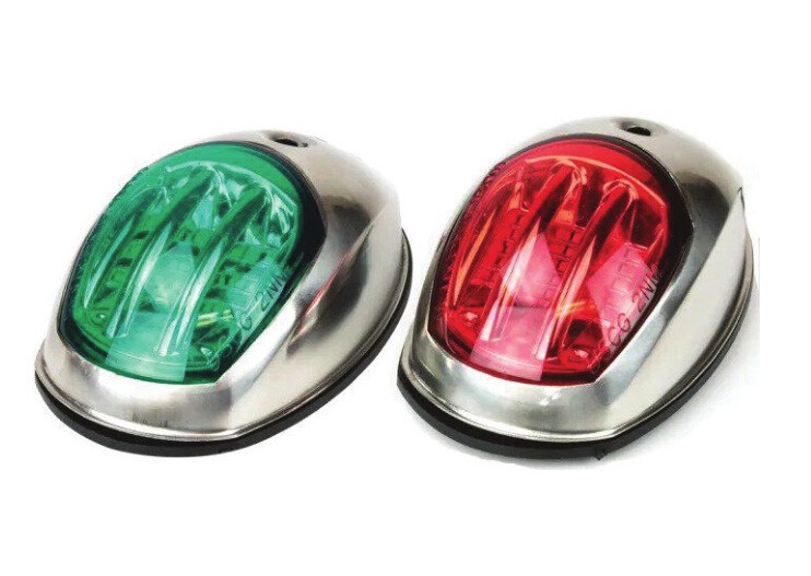 Seyir Feneri İskele+Sancak Takım Led 12V, Krom Kapaklı