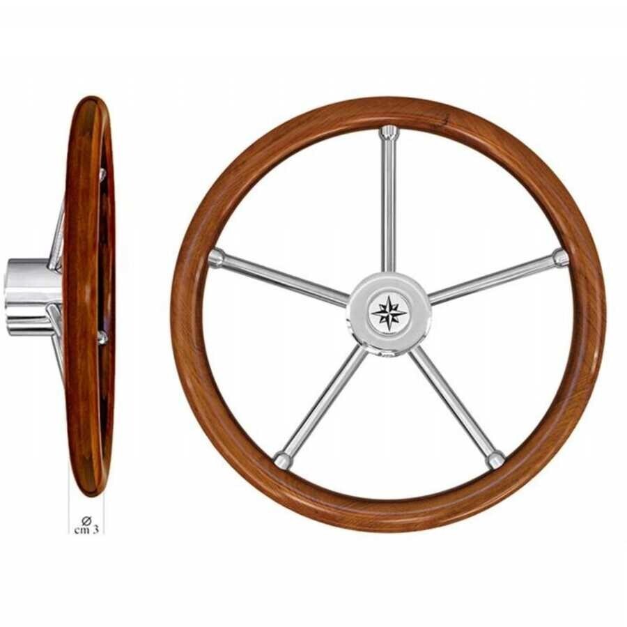 Savoretti T6IN Modern Teak Dümen Simidi