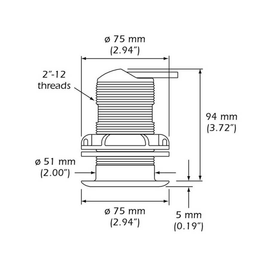 Garmin Airmar P19 Plastik Gömme Transducer Ayna 12° Derece