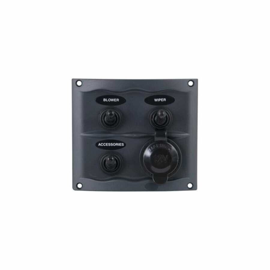 Bep Marine Serpinti Geçirmez Panel 3 Anahtar + 12V Priz