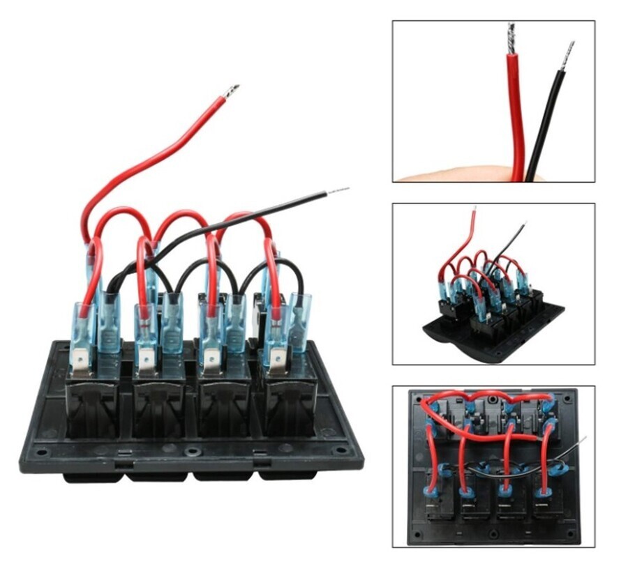 BFY Marin Otomatik Sigortalı Switch Panel, Mavi Işıklı