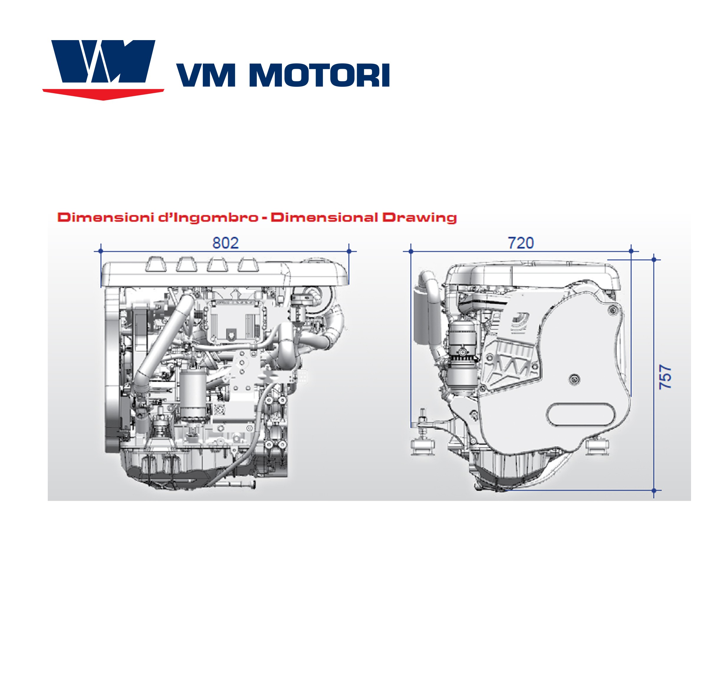 VM Motori İtalyan MR 504 LH3 150 Hp Dizel Deniz Motoru