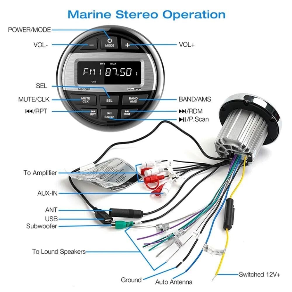 Barka MS-10RV USB Girişli Bluetoothlu Marine Teyp