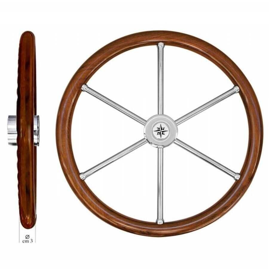 Savoretti T6N Modern Teak Dümen Simidi