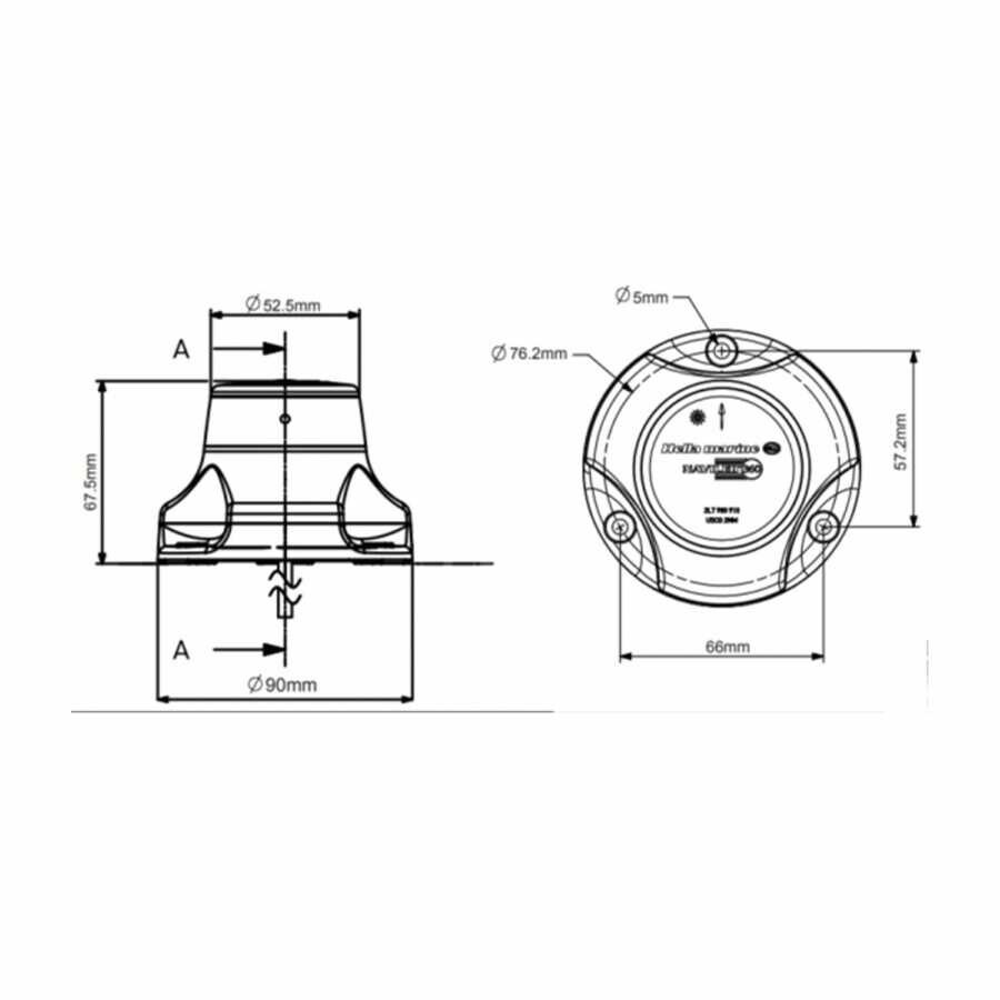 Hella Marine 360º Kırmızı Led Seyir Feneri