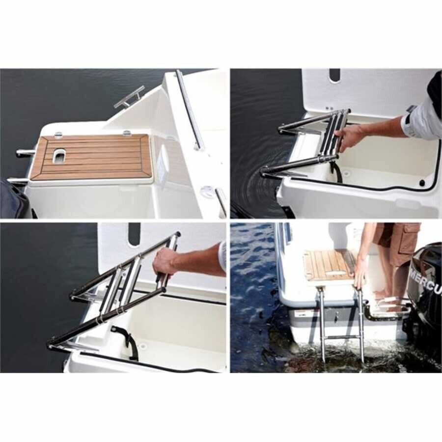 Telescopic chrome boat ladder