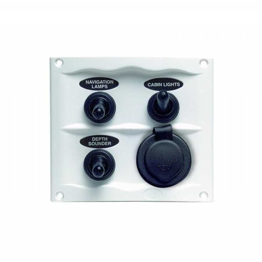 Bep Marine Serpinti Geçirmez Panel 3 Anahtar + 12V Priz