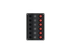 Marin / Karvan 12-24 V Siyah Led Küçük Düğmeli 6 lı Sigorta Paneli