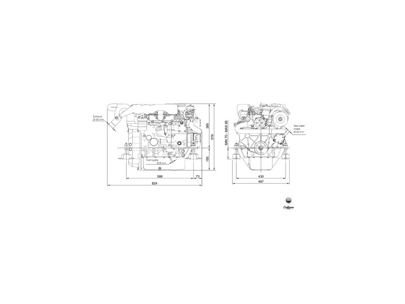 80 HP Craftsman Mitsubishi Orjinal Marin Dizel Deniz Motoru