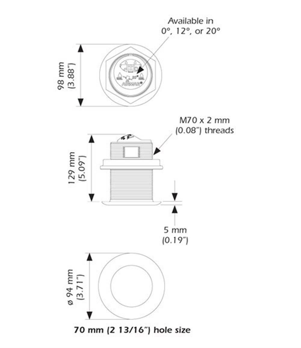 Airmar B75M Chirp Ayna 20° 80-130Khz 600W