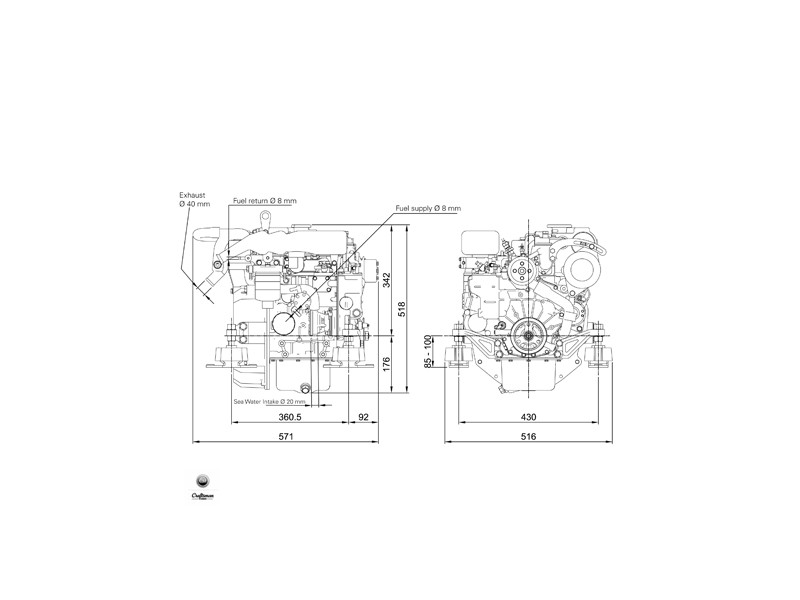 16 HP Craftsman Mitsubishi Orjinal Marin Dizel Deniz Motoru