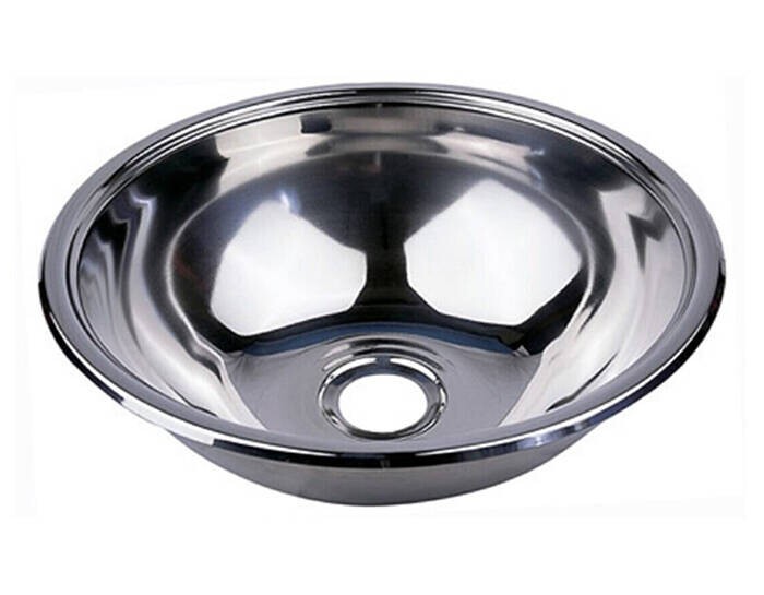 Tekne - Karavan için Krom Evye Lavabo, Ø 26cm, Derinlik: 9cm