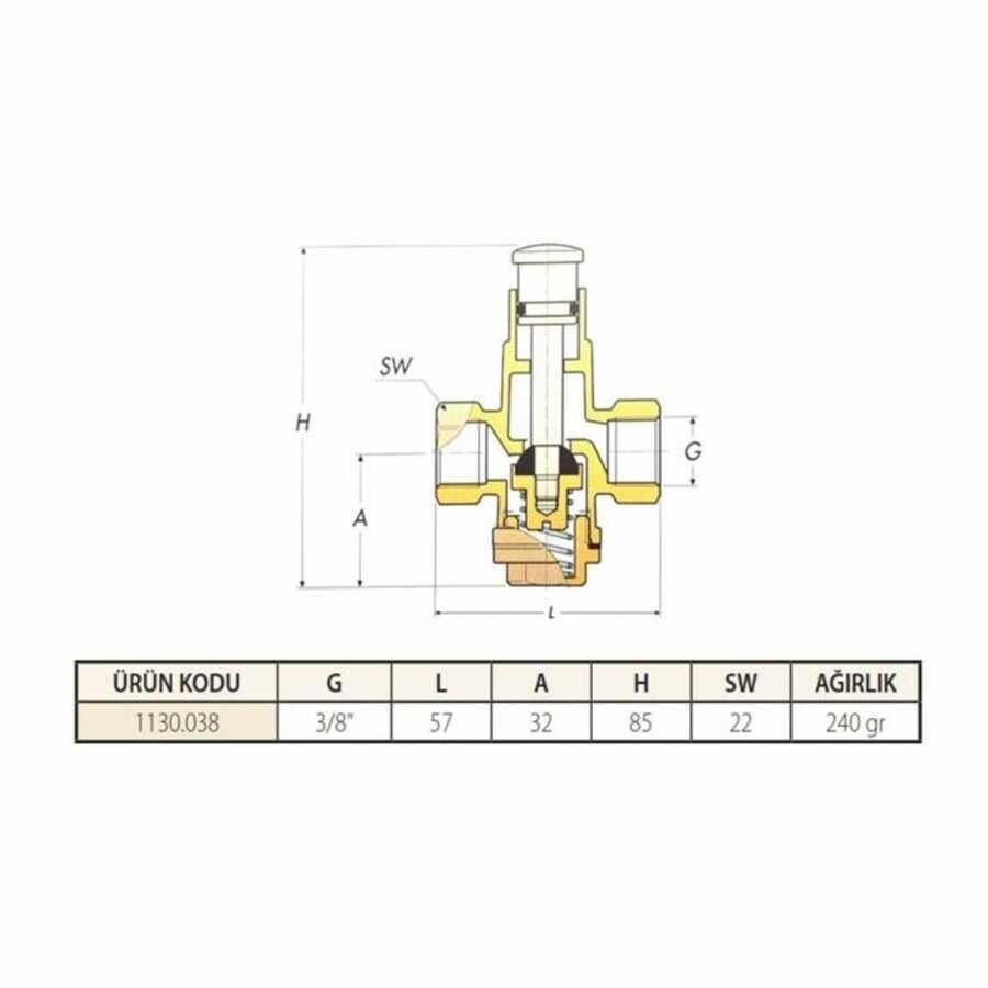 Guidi Yakıt Seviye Valfi 3/8"