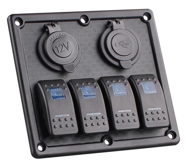 BFY Switch Panel 4'lü. USB + 12V Çakmaklık