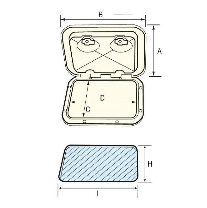 Nuova Rade Plastic Cover Hatch, Black 353x606 mm