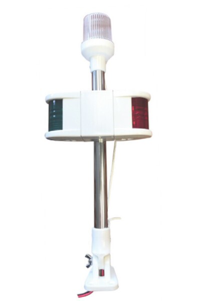 Kombine Işıklı Bayrak Direği 40 cm, 12V Ampul