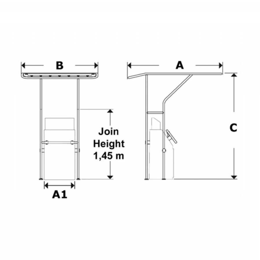 Alüminyum T-Top Polyester Tente 140cm