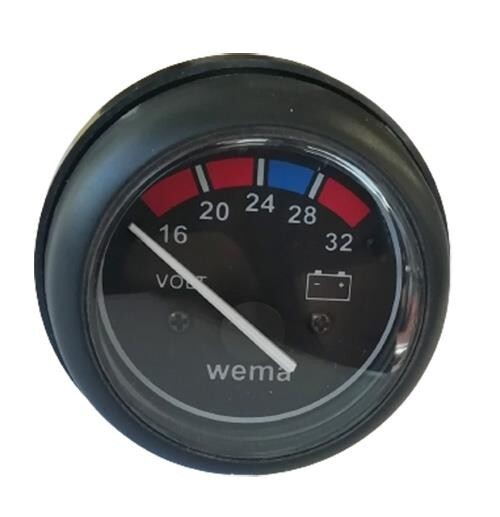Wema Analog Voltmetre 24V Siyah
