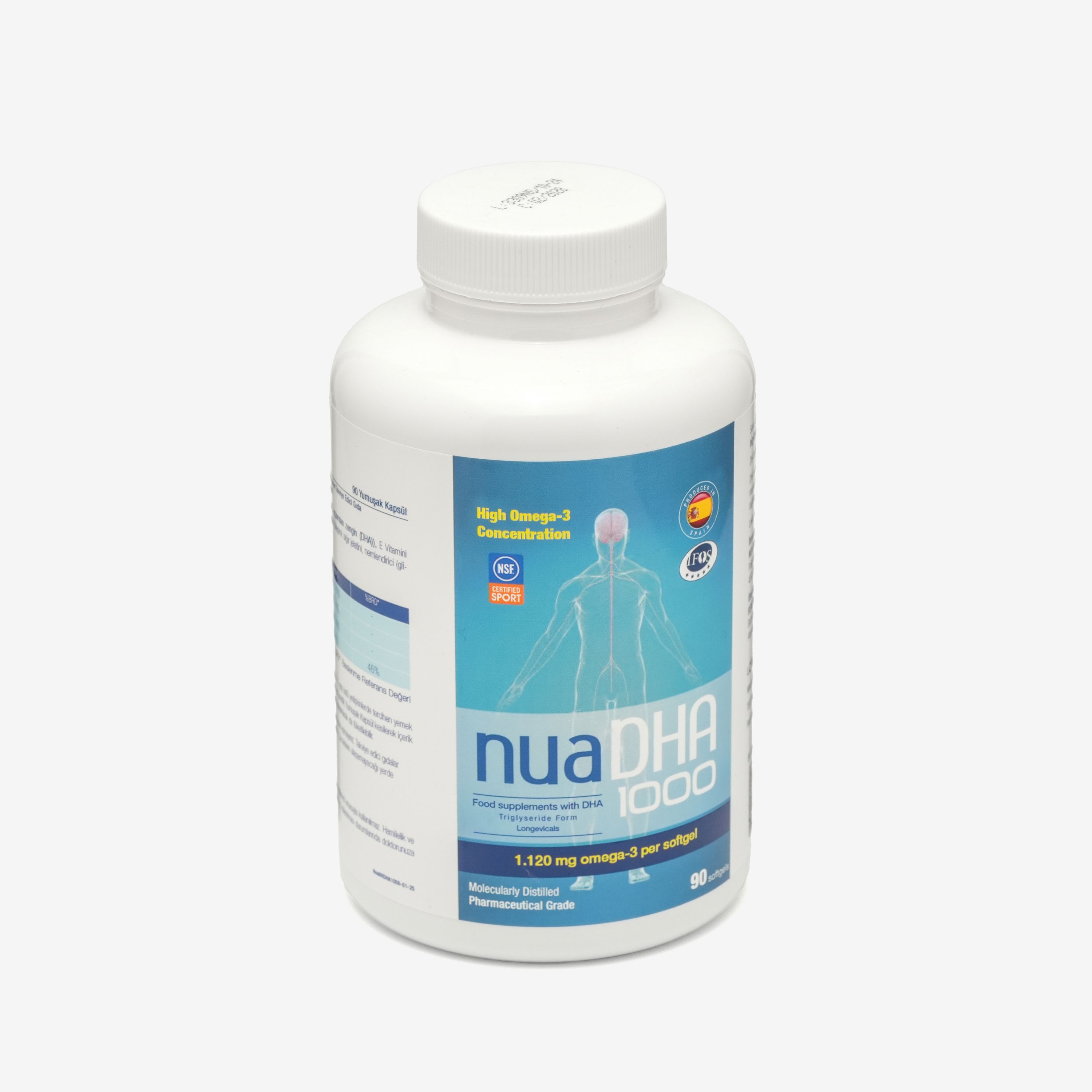 Nua DHA 1000 Omega-3 İçeren Gıda Takviyesi 90 Kapsül