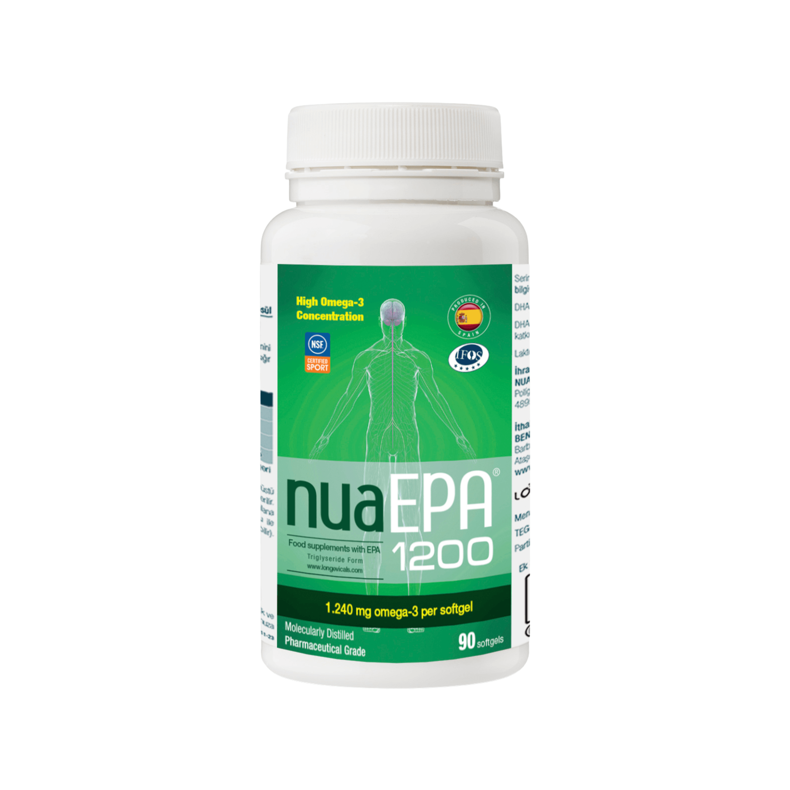 Nua EPA 1200 Omega-3 İçeren Gıda Takviyesi 90 Kapsül